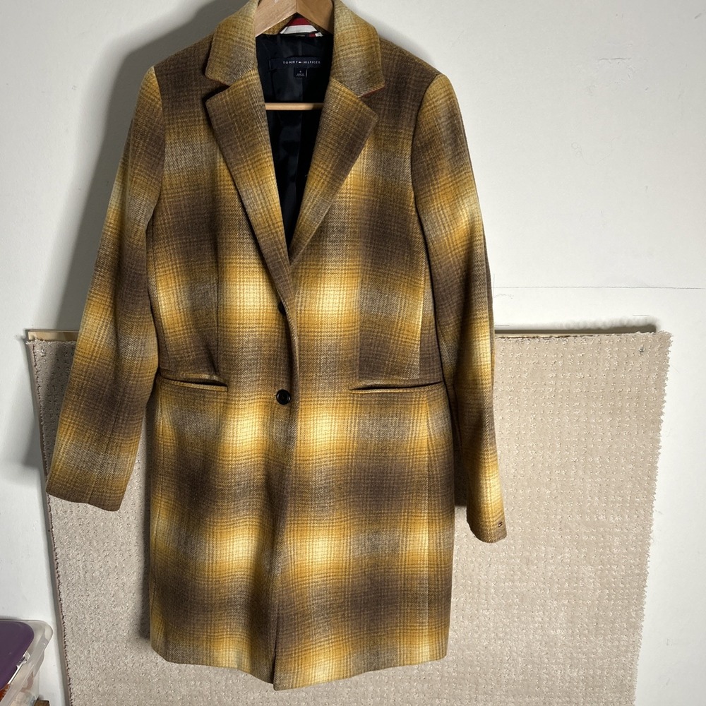 Tommy Hilfiger Designer‎ Class is Wool Blend Shadow Yellow Plaid Sz 6